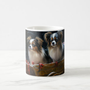 Taza De Café Decoración de Navidad Papillon Snowy Sleigh