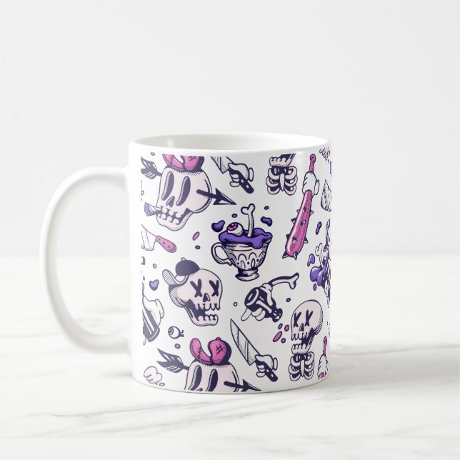 Taza De Café Decoración de patrones de Halloween (Izquierda)