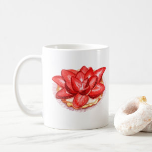 Taza De Café Decoración de tartas de fresa pintadas de color ag