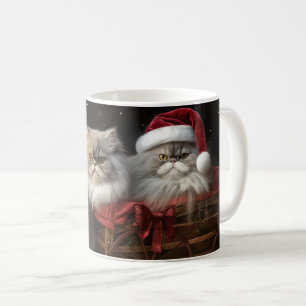 Taza De Café Decoración de un gato persa con Navidades Snowy Sl