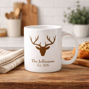 Taza De Café Decoración del país cabeza de ciervo
