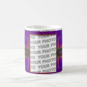 Taza De Café Decoración fractal de apofisis + tu foto