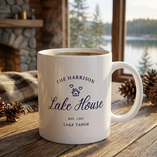 Taza De Café Decoración personalizada para casa de lago junto a