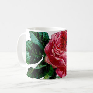 Taza De Café Decoración rosa de color crema vintage
