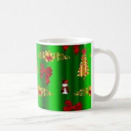 Taza De Café Decoraciones De Navidad En Verde