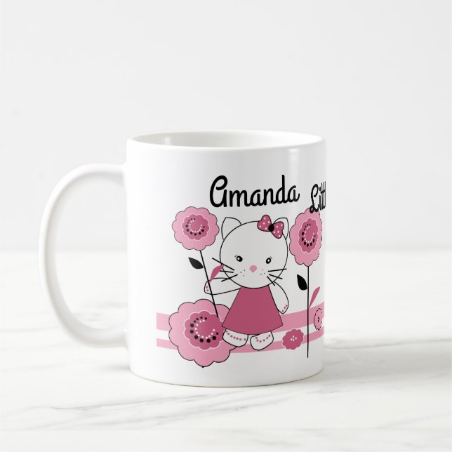 Taza de café decorada personalizada de gatito pequ (Izquierda)