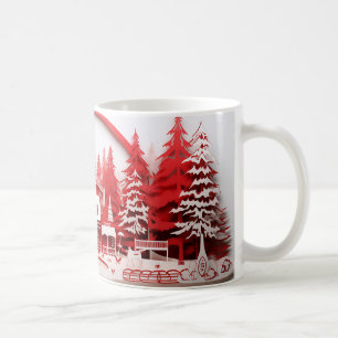 Taza De Café Decorated Christmas Landscape Mug