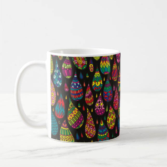 Taza De Café Decorative patterned drops seamless background. Br (Izquierda)