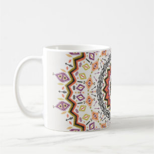 Taza De Café Decorativo étnico: Ornamento nativo de época