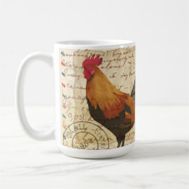 Taza De Café Decoupage Vintage Ephemera Farm Barn Rooster