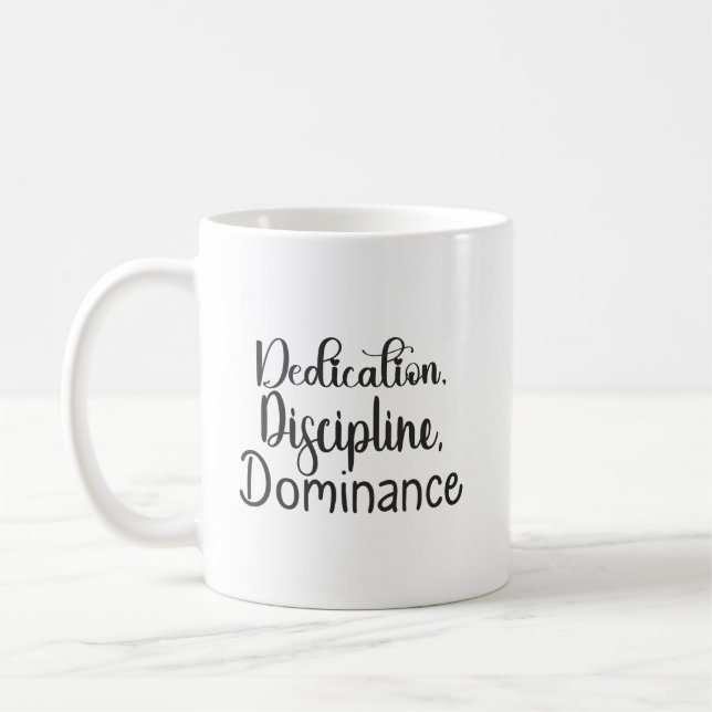 Taza De Café Dedicación, Disciplina - Hustle, Gimnasio, Éxito (Izquierda)