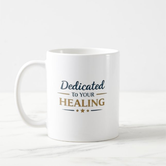 Taza De Café Dedicado a su curación Personalizado (Izquierda)