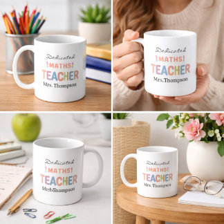Taza De Café Dedicated Maths Teacher Personalized Name 