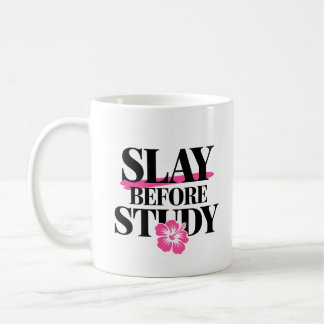Taza De Café Dedo antes de estudiar Chica rosa y negro fácil