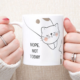 Taza De Café Dedo Lazy Cat Lover Nombre Mug