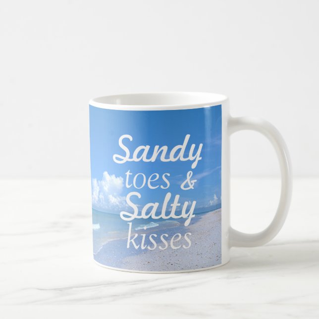 Taza De Café Dedos del pie de Sandy y besos salados (Derecha)