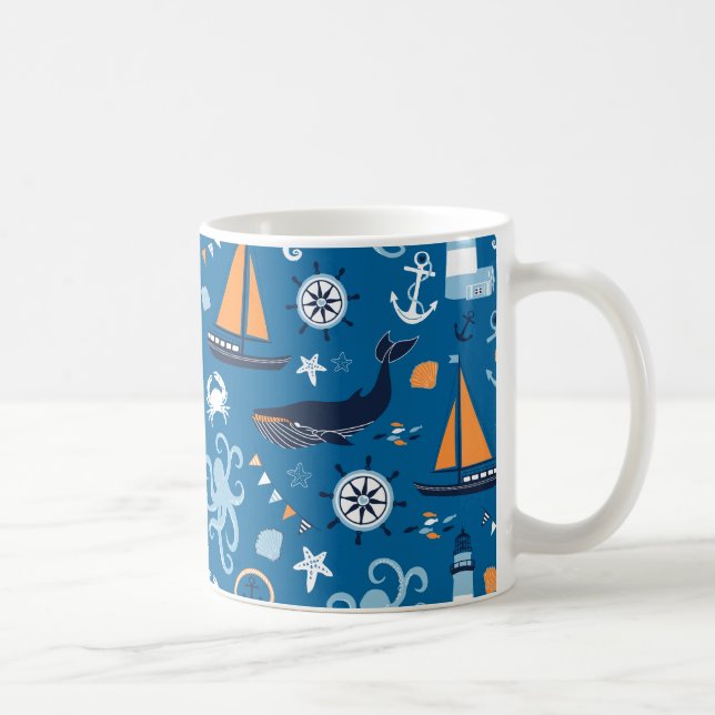 Taza De Café Deep Blue All Things Nautical (Derecha)