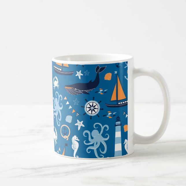 Taza De Café Deep Blue All Things Nautical (Derecha)