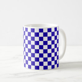Taza De Café Deep blue checkered