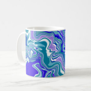 Taza De Café Deep Blue Fluid Resumen Arte