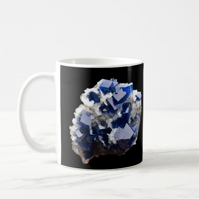 Taza De Café Deep Blue Fluorite Crystal & Flake Calcite Mug (Izquierda)