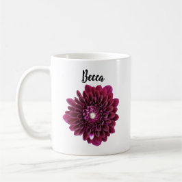Taza De Café Deep Purple Dahlia Flor Mug Personalizado