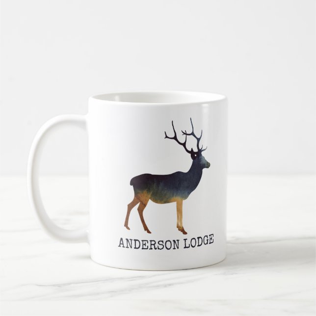 Taza De Café Deer, acuarela con texto (Izquierda)