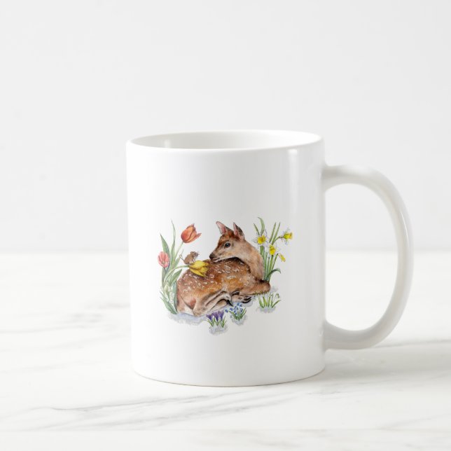 Taza De Café Deer de primavera (Derecha)