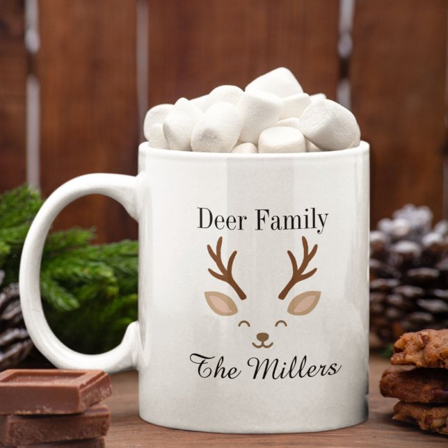 Taza De Café Deer Family Minimalist Reindeer Christmas (Subido por el creador)