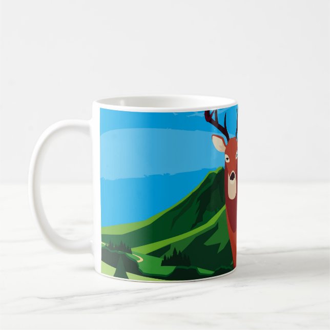 Taza De Café Deer feliz temporada de otoño autoestante animal d (Izquierda)