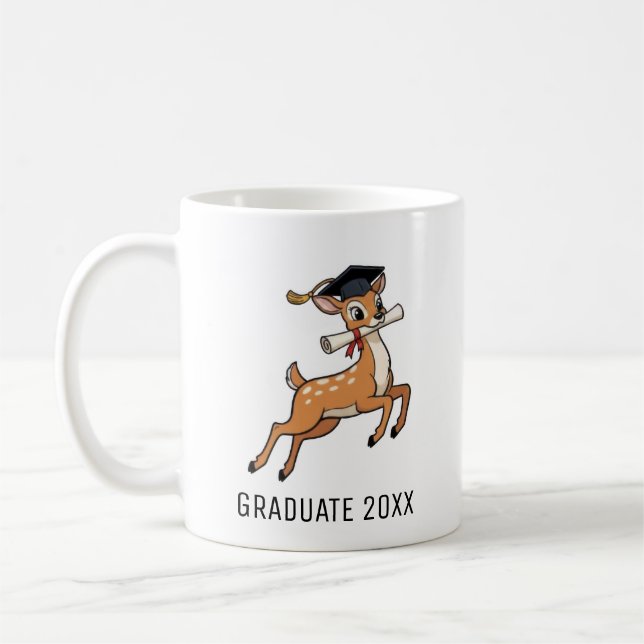 Taza De Café Deer Graduation Personalized (Izquierda)