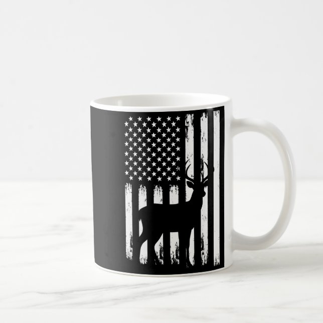 Taza De Café Deer Hunting Hunter Camo Usa American Flag Patriot (Derecha)