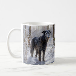 Taza De Café Deerhound escocés deja que nieve Navidades