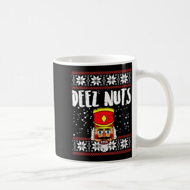 Taza De Café Deez Nuts Nutcracker Funny Ugly Christmas Sweater  (Derecha)
