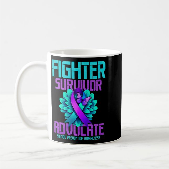 Taza De Café Defensor Premium de Superviviente Luchador (Izquierda)