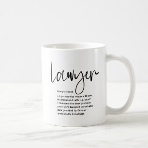 Taza De Café Definición de Abogado Divertida Letra Moderna