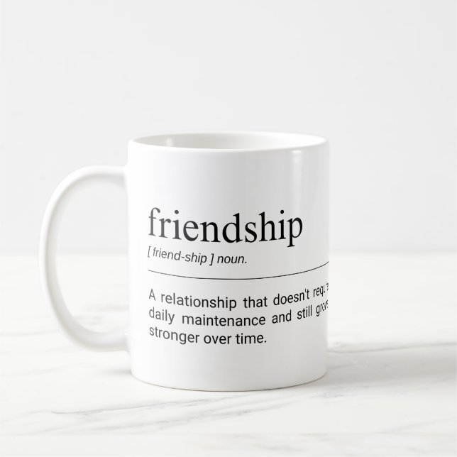 Taza De Café Definición de amistad Cute mejor cita de amigo (Izquierda)
