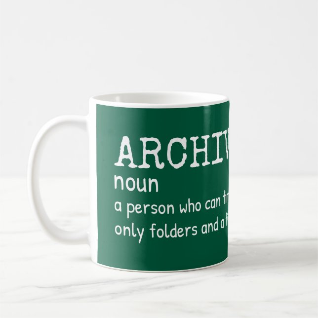 Taza De Café Definición de Archivista - Biblioteca Humor Mug (Izquierda)