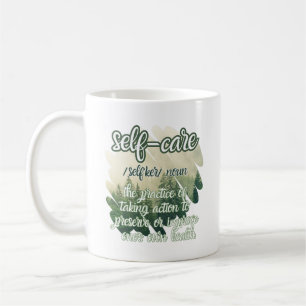 Taza De Café Definición de autocuidado amor verde estético
