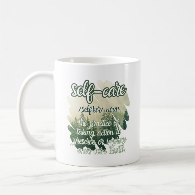 Taza De Café Definición de autocuidado amor verde estético (Izquierda)