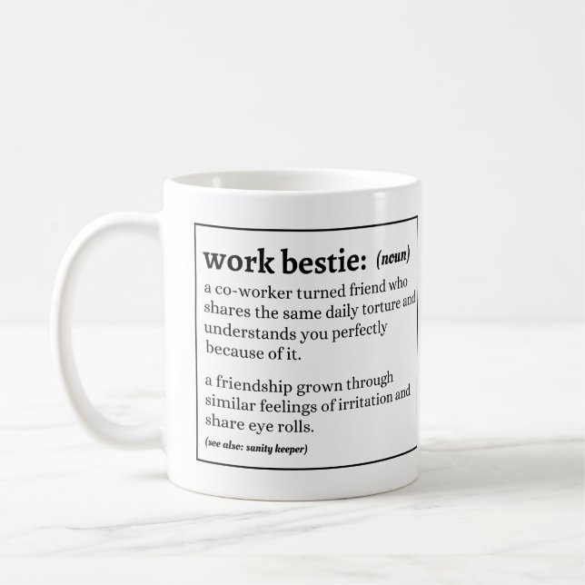 Taza De Café Definición de Bestie de trabajo (Izquierda)