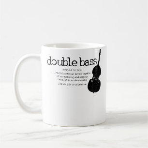 Taza De Café Definición de Contrabajo Músico Orquesta Bajista F