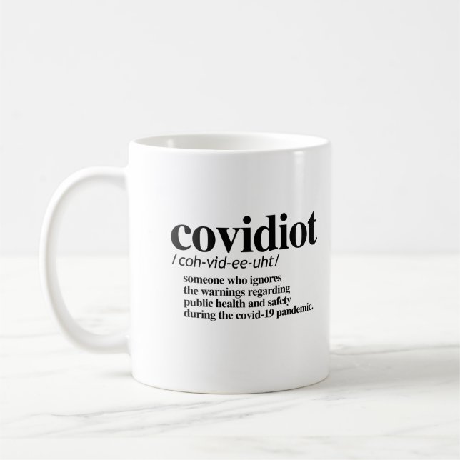 Taza De Café Definición de Covidiot (Izquierda)