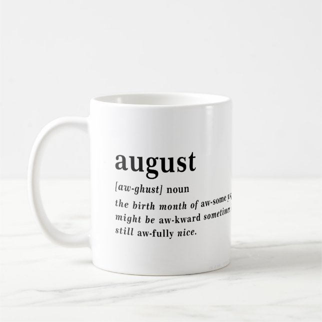 Taza De Café Definición de Cumpleaños de Agosto (Izquierda)
