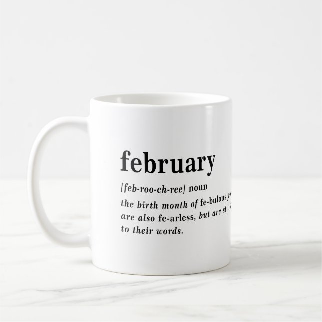 Taza De Café Definición de Cumpleaños de Febrero (Izquierda)