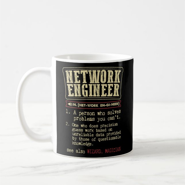 Taza De Café Definición de diccionario divertida de ingeniero d (Izquierda)