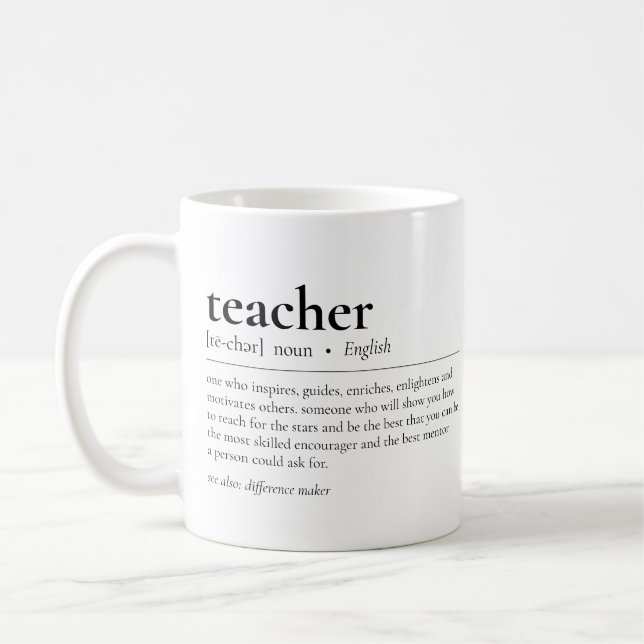 Taza De Café Definición de docente Apreciación moderna de presu (Izquierda)