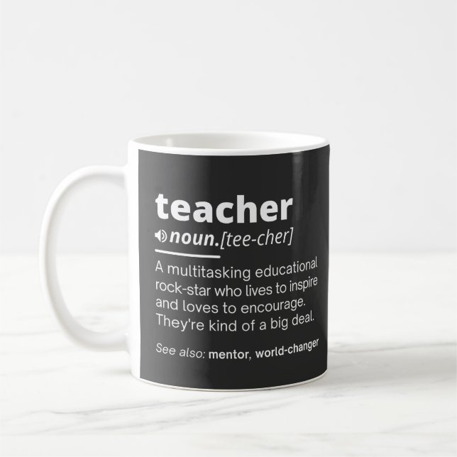 Taza De Café Definición de docente - Gracioso docente (Izquierda)