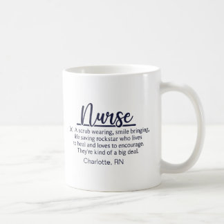Taza De Café Definición de enfermera divertida personalizada