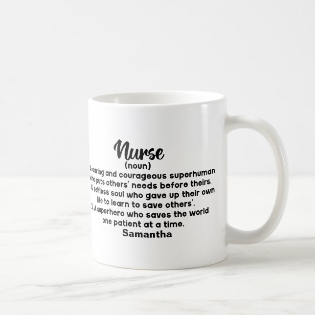 Taza De Café Definición de enfermería Inspiradora personalizada (Derecha)